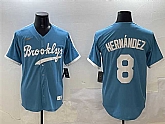 Men's Brooklyn Dodgers #8 Enrique Hernandez Light Blue Stitched Jersey,baseball caps,new era cap wholesale,wholesale hats